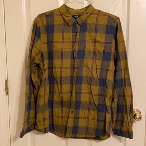 Olive green Oakley plaid shirt